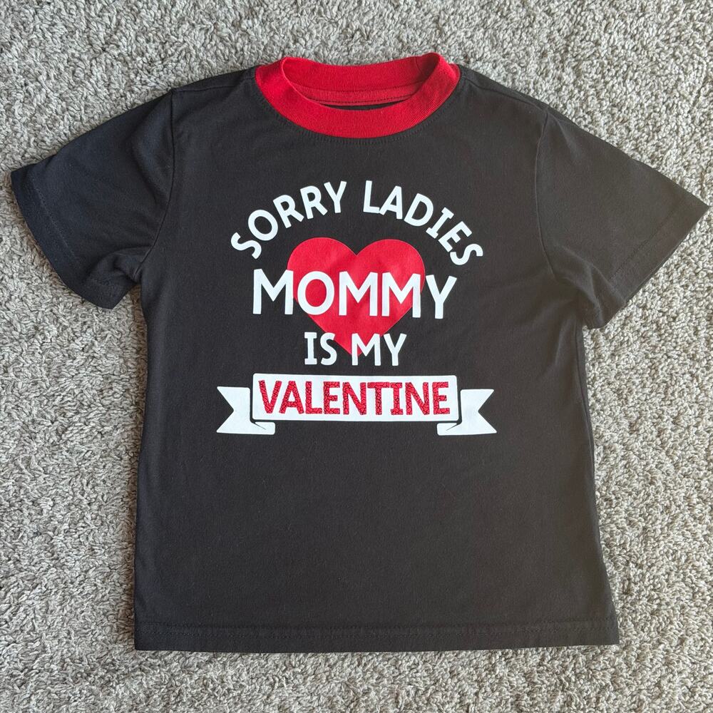 Way To Celebrate! Valentine's Day Toddler Black Graphic Short Sleeve T-Shirt 5T